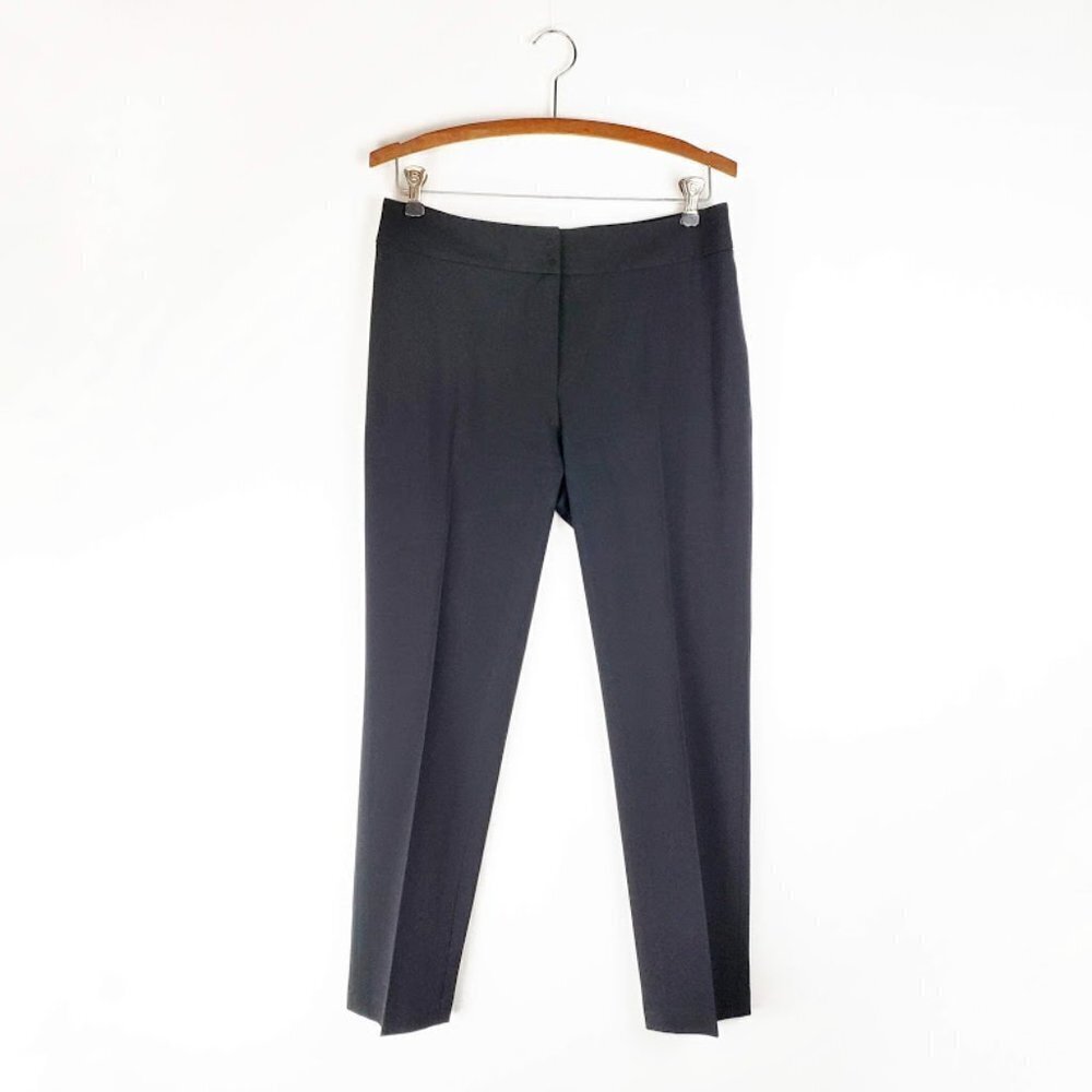 Akris Black Wool Blend Ankle Dress Pants Minimalist Classic Work Staple Size 8